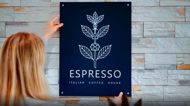 laser engraved sign espresso
