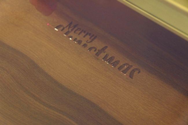 Laser engraving wood for christmas decoration