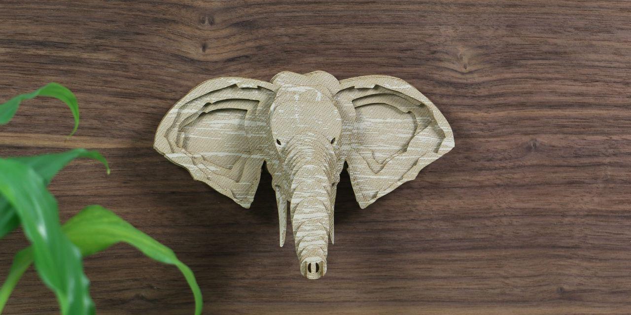 3D-Wanddekoration Elefant 1