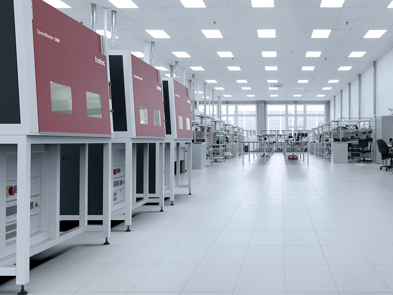 Trotec SpeedMarker 1300 Laserbeschriftungsmaschinen in High-Tech-Produktionsstätte