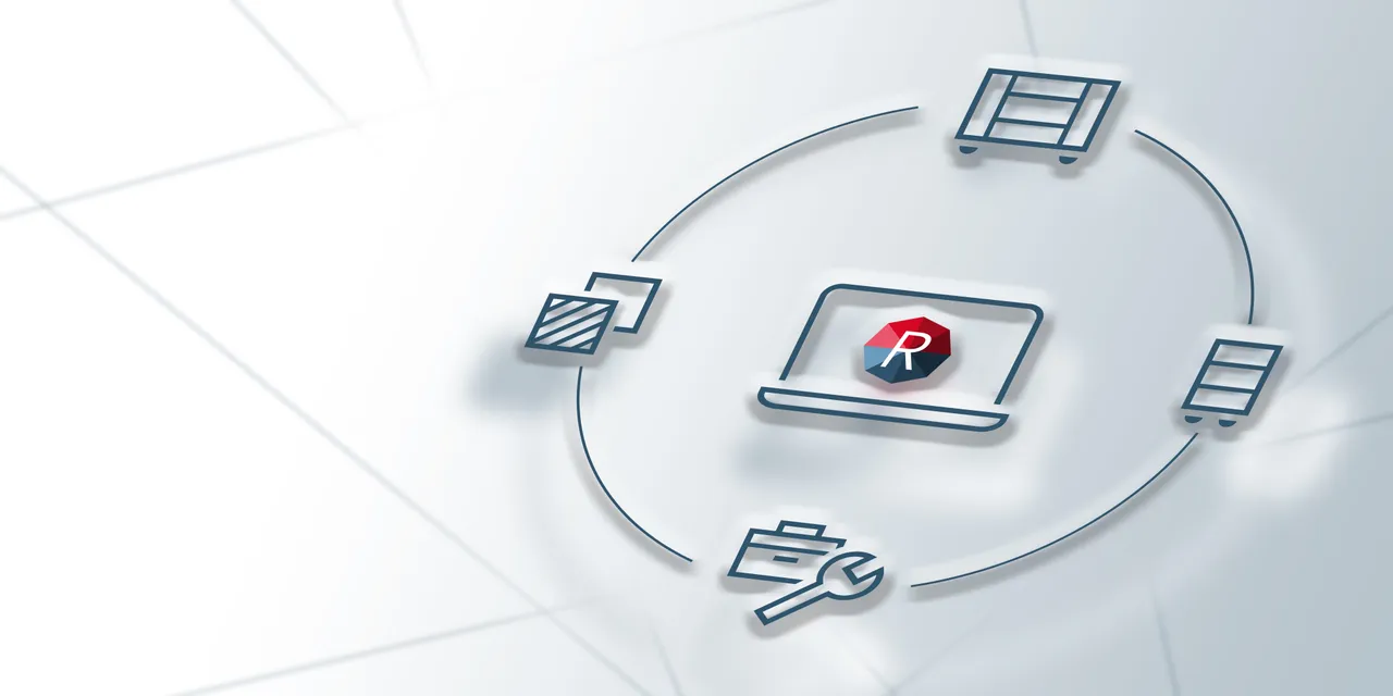 Trotec Ruby® lasersoftware-interface omgeven door pictogrammen voor laserworkflowautomatisering