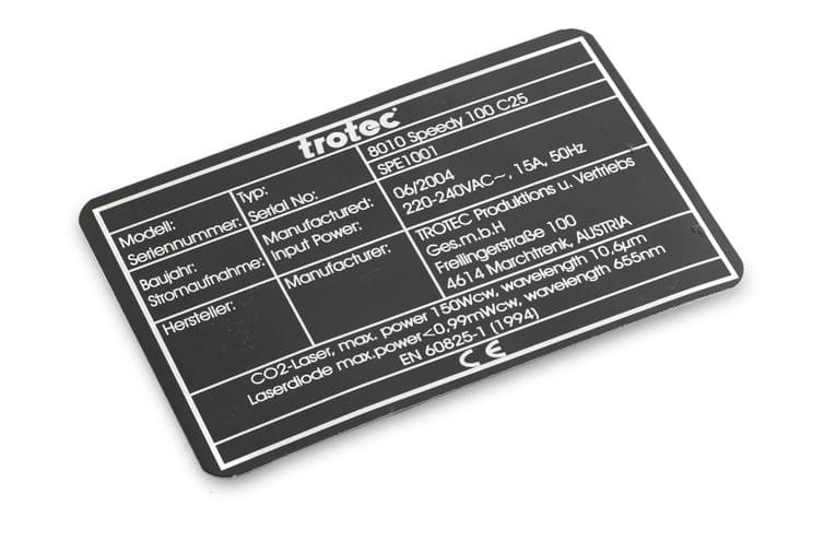 laser marking metal data plate