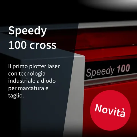 Incisore laser trasversale Trotec Speedy 100 con tecnologia a diodi industriale per la marcatura e il taglio
