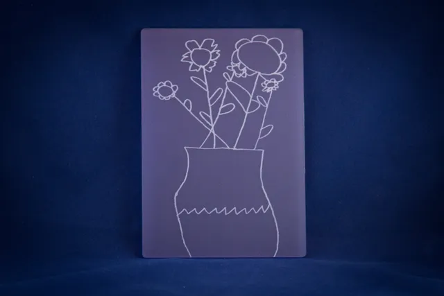 Children's drawings laser engraved acrylic sheets
