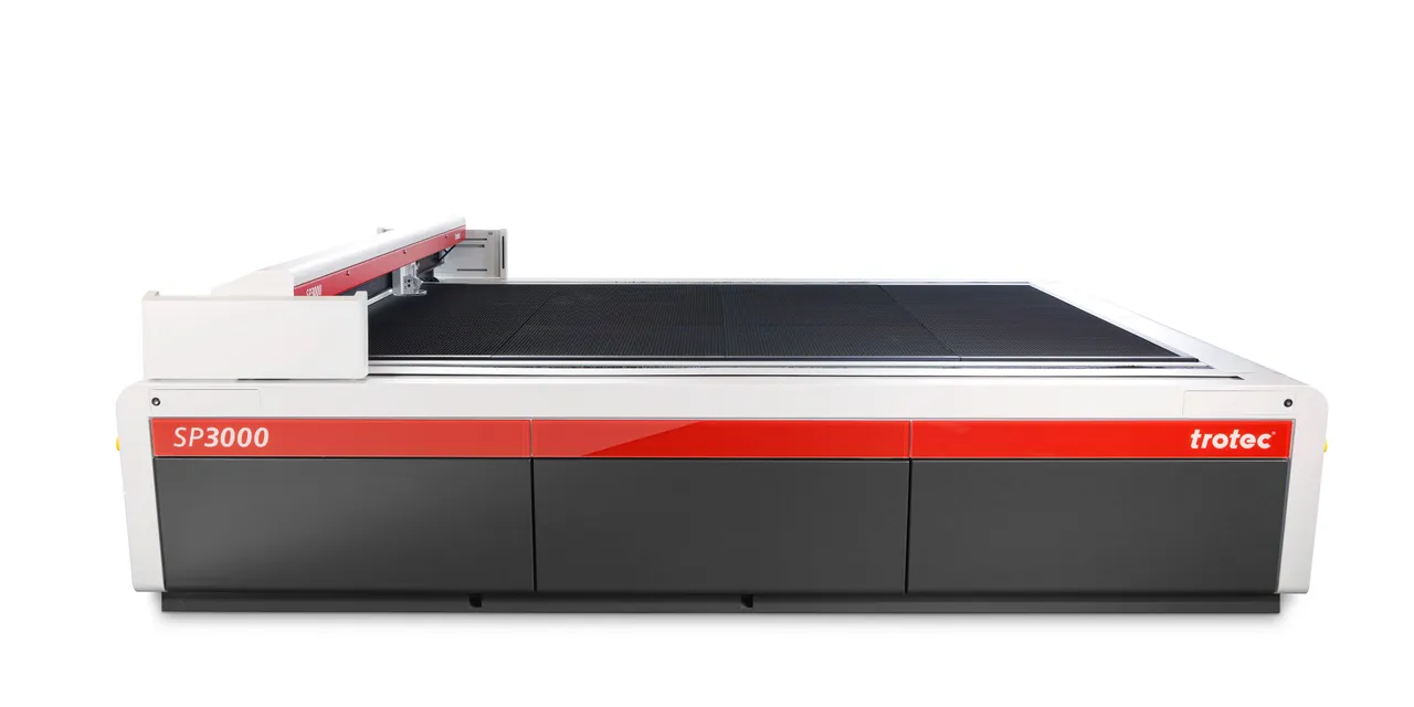 Trotec SP3000 large-format CO₂ laser cutter for industrial laser cutting applications