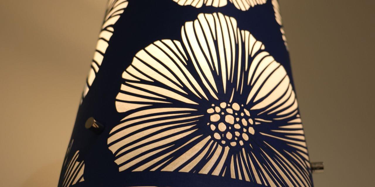 table lamp laser cut from paper
