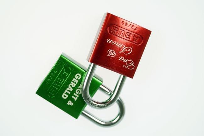 padlock with laser engraving
