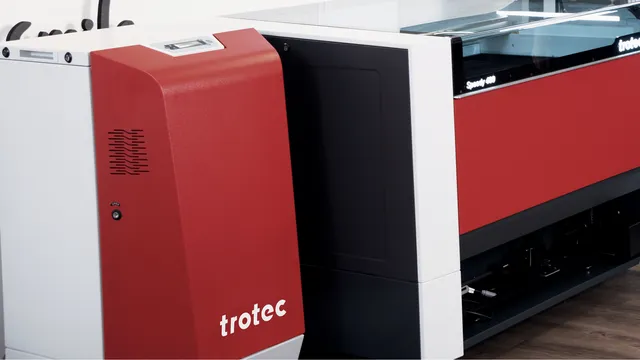 Trotec Speedy 400 CO₂ laser engraver with integrated exhaust system