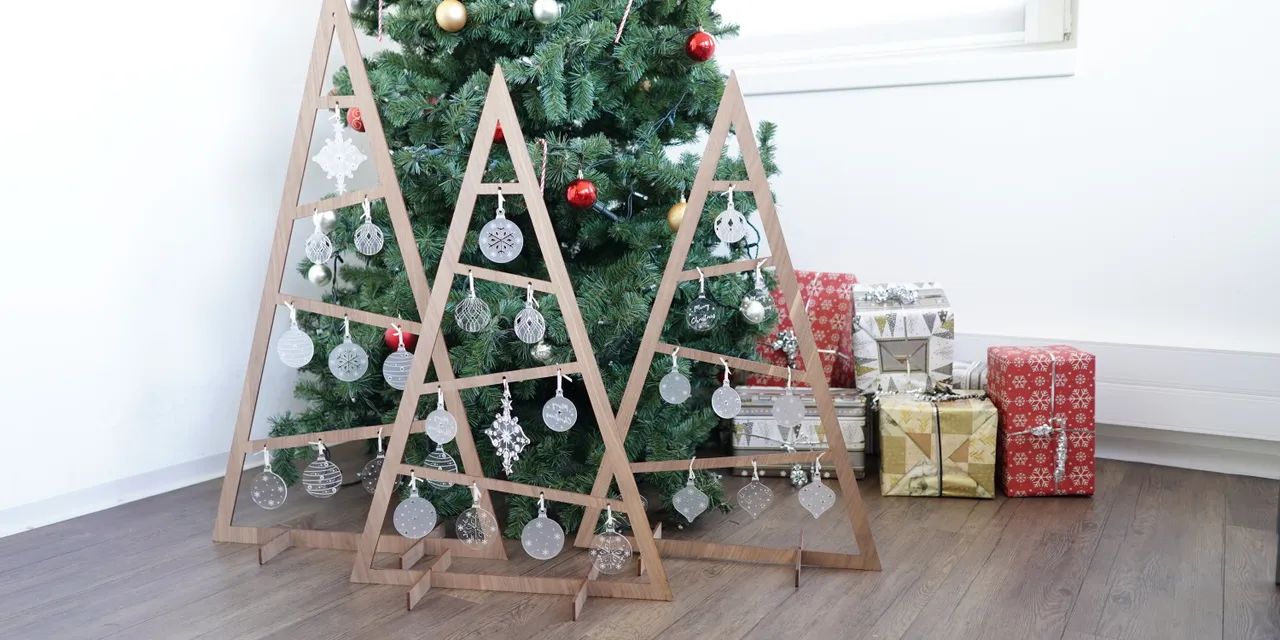 TroWood Veneer Duo Vintage Oak Christmas Trees
