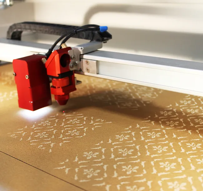 cardboard chair laser engraving