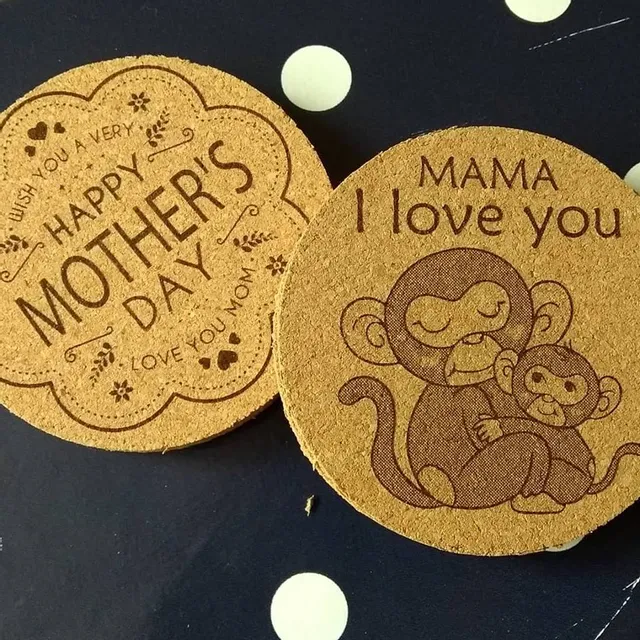 Laser engraving of cork