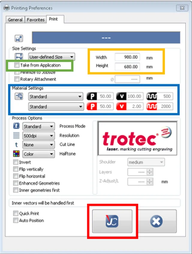 Adobe Illustrator: Set printing parameters