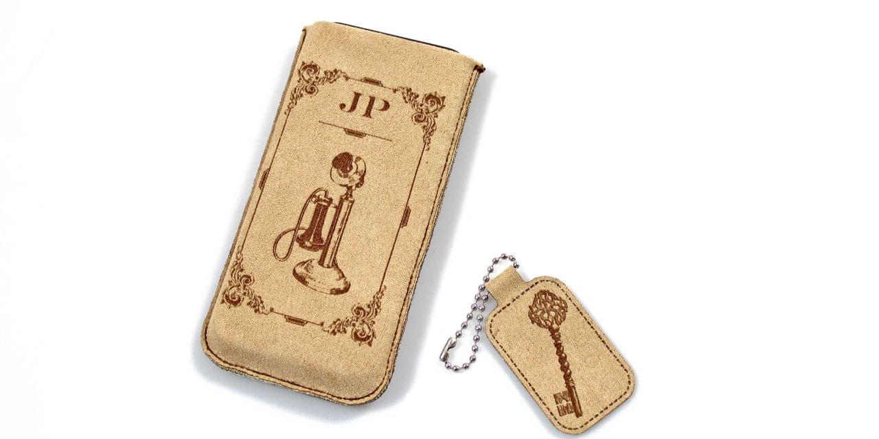 laser cut handy cover microfiber