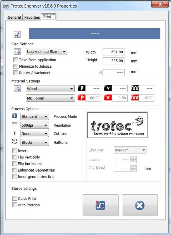 Configuración de JobControl para cortar el exhibidor