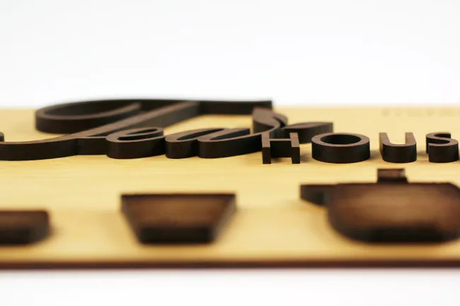 Lasergravure houten 3D-bord
