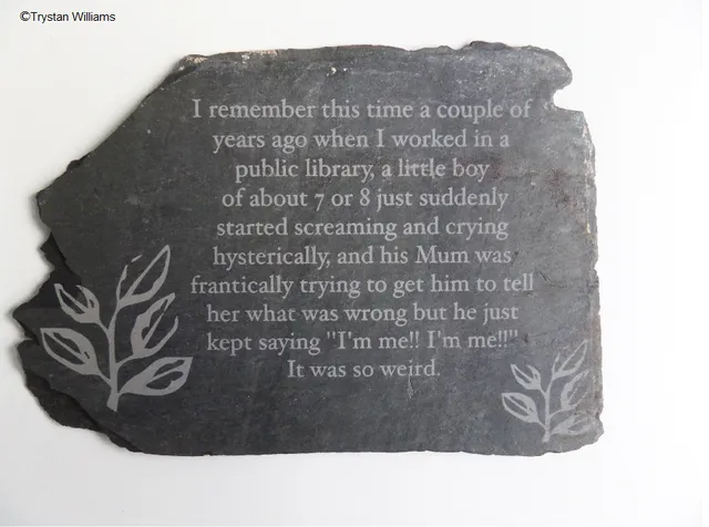 Trystan Williams: laser engraved slate