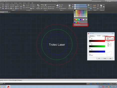 ställa in autocad linjefärg