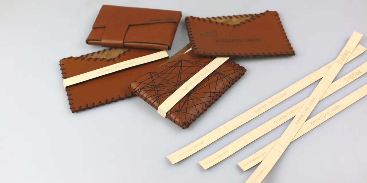 businesscard card leather engraved