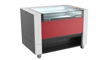 Maszyna do grawerowania laserowego Trotec Speedy 400 CO₂ w czerwono-szarej kolorystyce