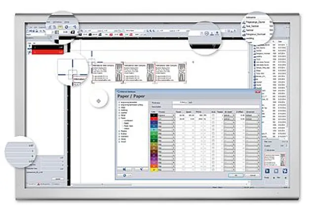 Trotec Ruby® laser software interface with job preparation and material settings panel