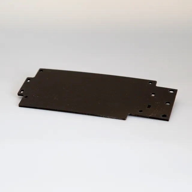 Cut and drilled acrylic sheet produced with Trotec laser cutter for industrial application