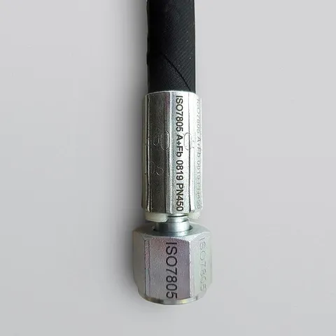 Metal hose fitting marked with ISO 7805 using Trotec laser marking technology