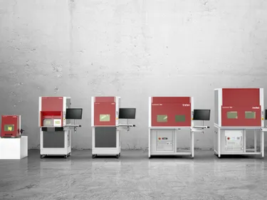 Mesin penandaan laser Trotec SpeedMarker dalam berbagai ukuran pada dinding beton