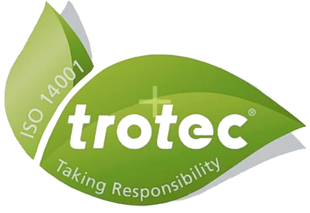 Trotec ISO 14001-zertifiziertes Logo für umweltfreundliches Lasergravieren