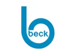 Blue beck logo with stylized lowercase b in circular design