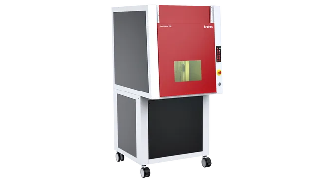 Trotec SpeedMarker 700 lasermarkeermachine met gesloten werkstation op wielen