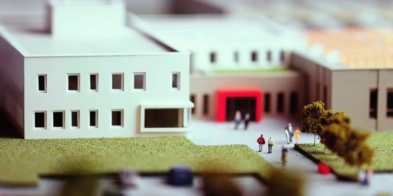 Lasergeschnittenes maßstabsgetreues 3D-Modell von Trotec HQ