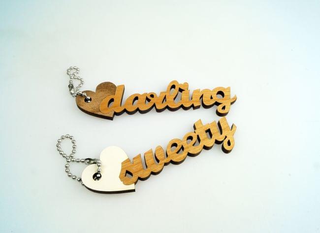 wood laser cutting for key chain