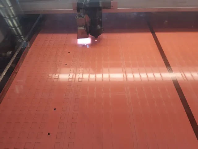 Serial production of acrylic displays