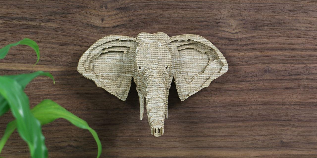 3D-wanddecoratie olifant 1