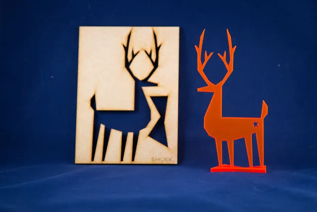 Decorative deer made out of acrylic and wood
