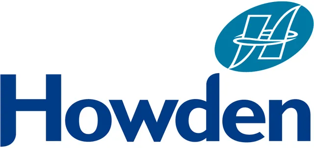 Logotipo de la empresa Howden con una H azul estilizada en forma ovalada