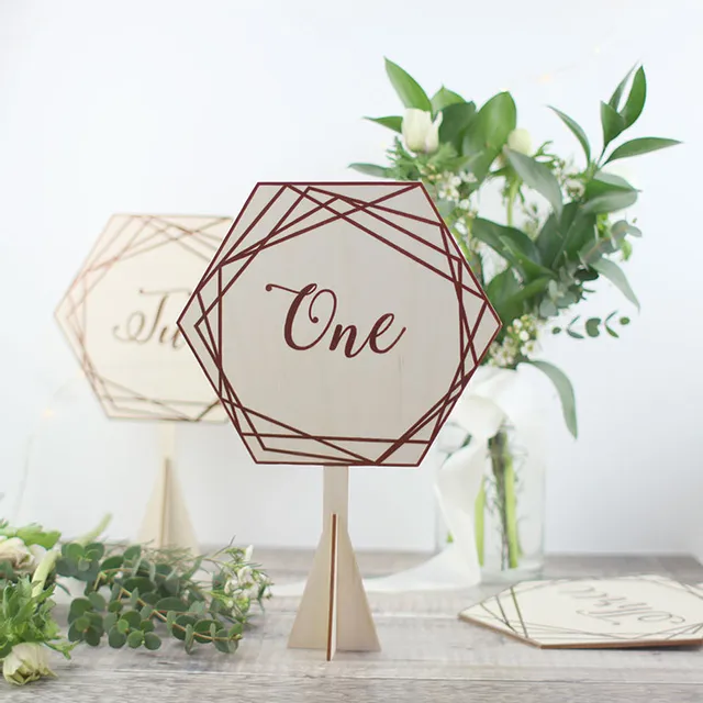 Laser engraved wedding table number