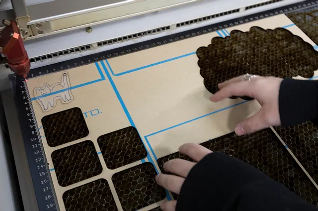 Trotec Speedy 300レーザー加工機でカットしたパーツ（成安造形大学）