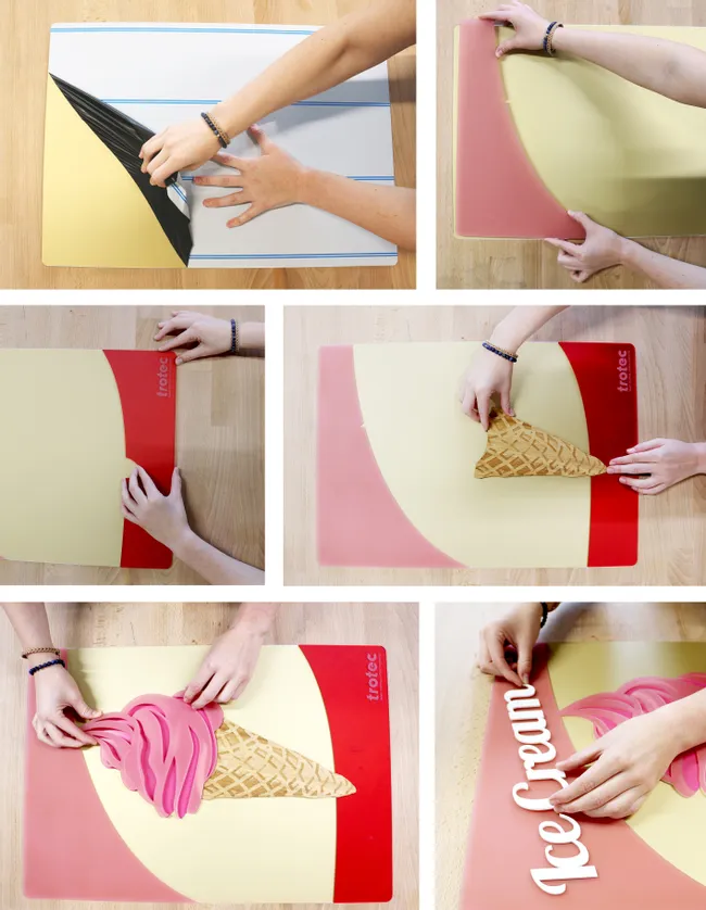 assemble diy vintage sign ice cream