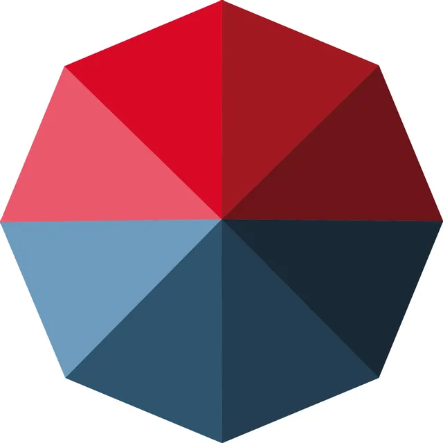 Logotipo del software Trotec Ruby® con diseño geométrico multicolor para la gestión del flujo de trabajo láser