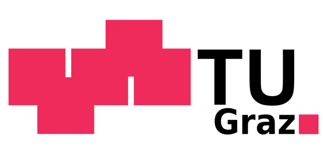 Trotec Ruby® Software-Logo mit kräftigem roten geometrischen Muster und schwarzem Text