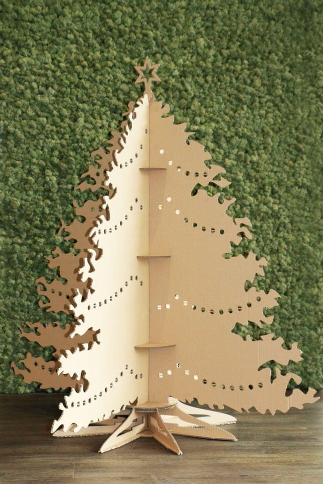 laser cut christmas tree cardboard
