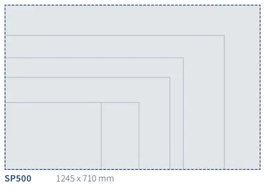 Cortadora láser Trotec SP500 dimensiones del área de trabajo 1245 x 710 mm
