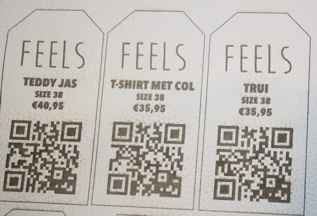 QR code labe created at the FabLab Enschede