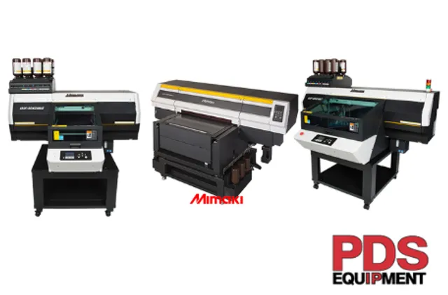 Mimaki UV printer lineup displayed at PDS Equipment showroom