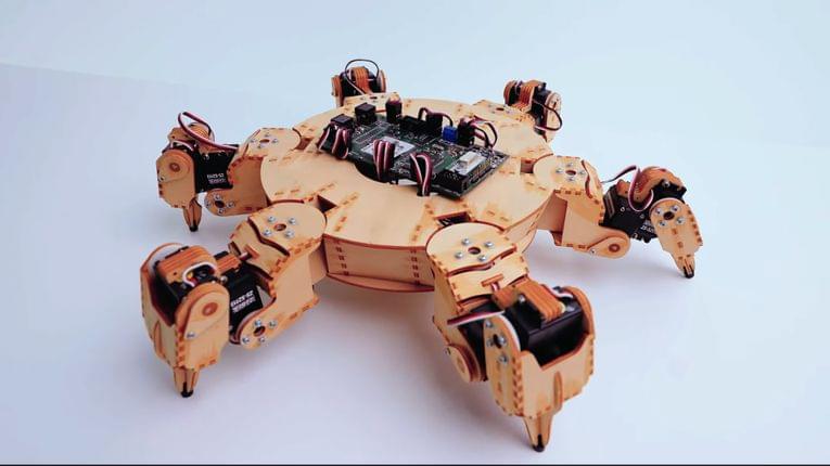 digital fabrication laser cut wooden hexapod