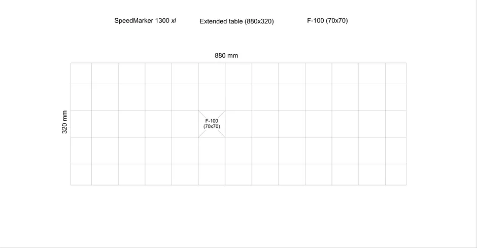 SpeedMarker 1300 xl: F-100 with protruding, pullout shuttle table
