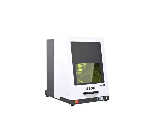 Trotec Rayjet U300 laser marking machine with enclosed workstation for precise fiber laser engraving